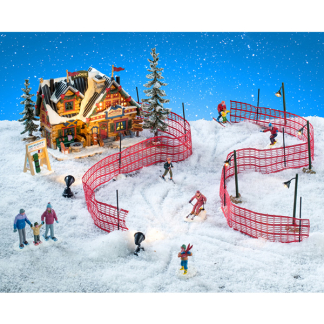 Lemax Kerstdorp set | Lemax | Apres-Ski Lodge Set | Vail Village (Set van 29 miniaturen, Led, Porselein) 56676-EU K151001217