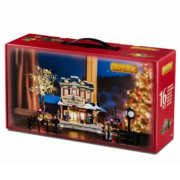 Lemax Kerstdorp set | Lemax | Holly Jolly Junction Set | Caddington Village (Set van 16, Led, Porselein, Handgeschilderd) 56672-EU K151001213 - 2