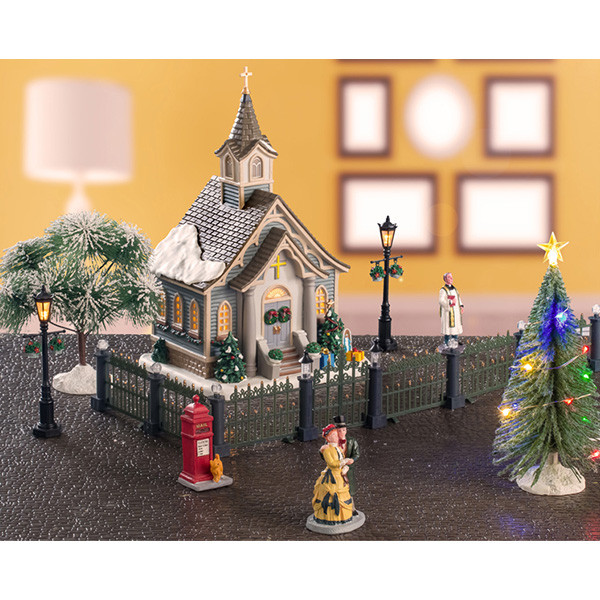 Lemax Kerstdorp set | Lemax | Small Town Church Set | Caddington Village (Set van 18, Led, Porselein, Handgeschilderd)  56670-EU K151001211 - 1
