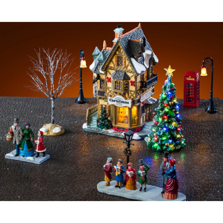 Lemax Kerstdorp set | Lemax | Tannenbaum Christmas Shoppe Set | Caddington Village (Set van 11 miniaturen, Led, Porselein) 56678-EU K151001219
