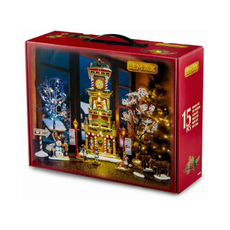 Lemax Kerstdorp set | Lemax | The Village Square Clock Tower Set | Santa’s Wonderland | Set van 15 (Led, Handgeschilderd) 56673-EU K151001214 - 3