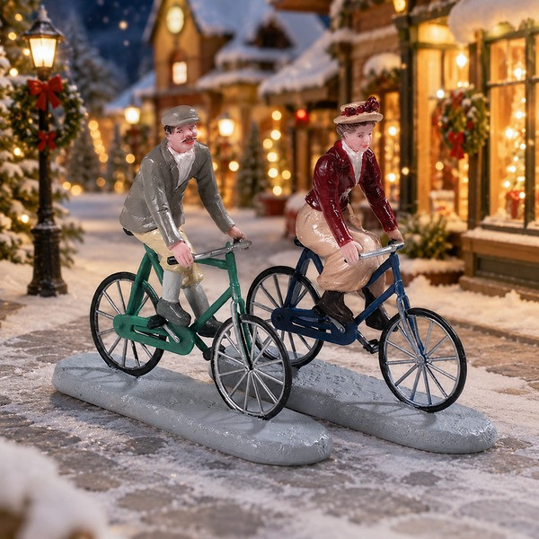 Lemax Kerstminiatuur | Lemax | Bike Ride Date | Caddington Village | Set van 2 (Handgeschilderd) 92763 K151001510 - 2