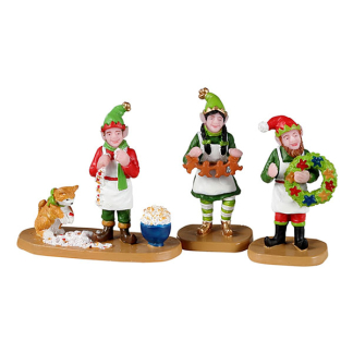 Lemax Kerstminiatuur | Lemax | Crafty Elves | Santas Wonderland (Set van 3, Handgeschilderd) 22137 K151001141