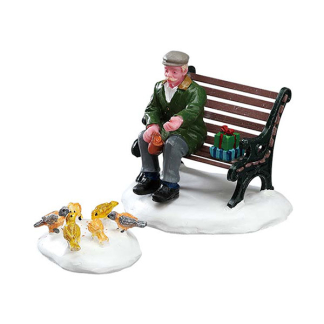 Lemax Kerstminiatuur | Lemax | Feeding Pigeons | Caddington Village | Set van 2 (Handgeschilderd) 42905 K151001506