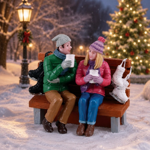 Lemax Kerstminiatuur | Lemax | Hot Cocoa Drinkers | Caddington Village (Handgeschilderd) 12046 K151001507 - 2