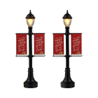Lemax Kerstminiatuur | Lemax | Lamp Post Banners | Caddington Village | Set van 2 (Led, Handgeschilderd) 64646 K151001514 - 1