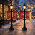 Lemax Kerstminiatuur | Lemax | Lamp Post Banners | Caddington Village | Set van 2 (Led, Handgeschilderd) 64646 K151001514 - 2