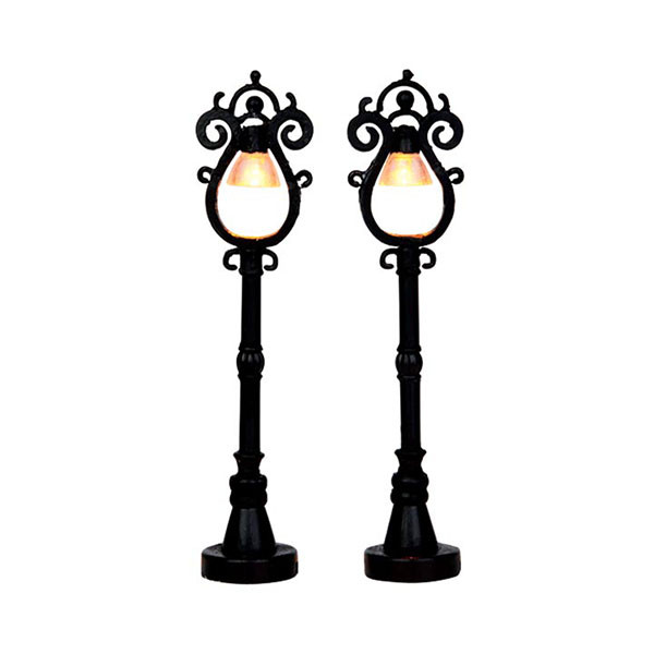 Lemax Kerstminiatuur | Lemax | Parisian Street Lamp | Caddington Village | Set van 2 (Led, Handgeschilderd) 44757 K151001513 - 1