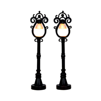 Lemax Kerstminiatuur | Lemax | Parisian Street Lamp | Caddington Village | Set van 2 (Led, Handgeschilderd) 44757 K151001513