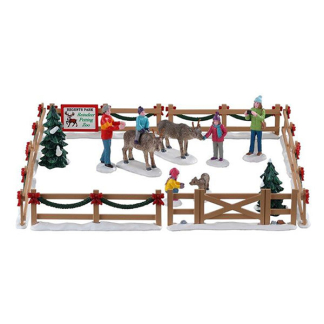 Lemax Kerstminiatuur | Lemax | Reindeer Petting Zoo | Vail Village (Set van 17, Handgeschilderd) 93434 K151001138