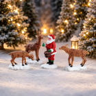 Lemax Kerstminiatuur | Lemax | Santa Feeds Reindeer | General Products | Set van 4 (Handgeschilderd) 52146 K151001585 - 2