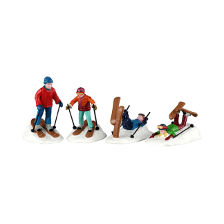 Lemax Kerstminiatuur | Lemax | Ski School Lessons | Vail Village | Set van 4 (Handgeschilderd) 62632 K151001568