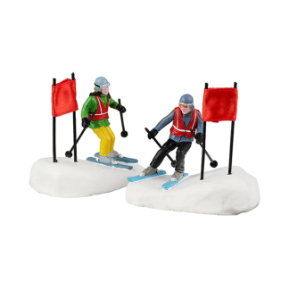 Lemax Kerstminiatuur | Lemax | Slalom Stars | Vail Village | Set van 2 (Handgeschilderd) 22130 K151001566