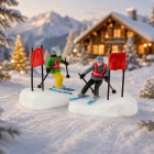 Lemax Kerstminiatuur | Lemax | Slalom Stars | Vail Village | Set van 2 (Handgeschilderd) 22130 K151001566 - 2