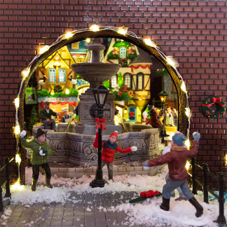 Lemax Kerstminiatuur | Lemax | Snowball Fight | General Products | Set van 4 (Handgeschilderd) 32133 K151001142 - 2