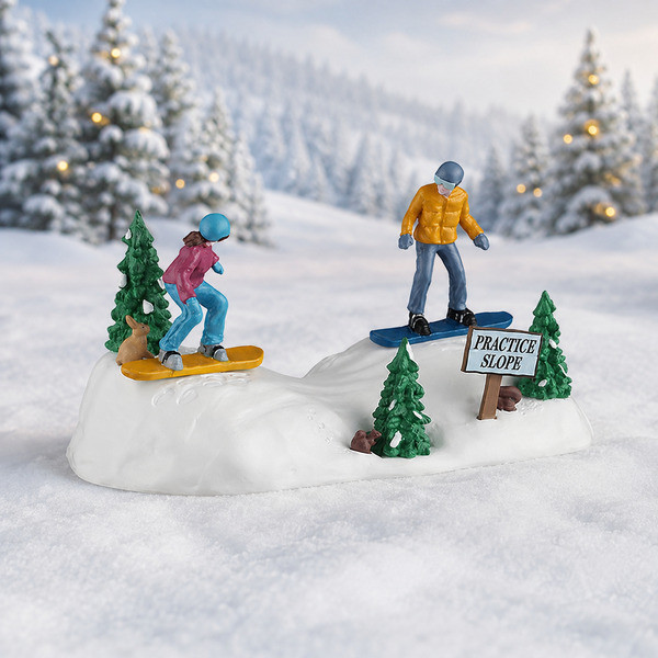Lemax Kerstminiatuur | Lemax | Snowboarding Practice | Vail Village (Handgeschilderd) 63821 K151001558 - 2