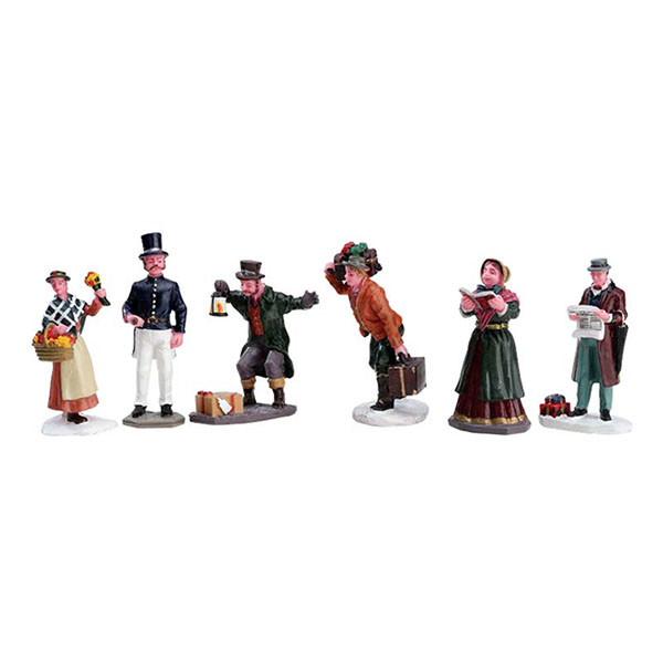 Lemax Kerstminiatuur | Lemax | Townsfolk Figurines | Caddington Village (Set van 6 figuren, Handgeschilderd) 92355 K151001145 - 1