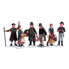 Kerstminiatuur | Lemax | Village People Figurines | Caddington Village | Set van 6 (Handgeschilderd)