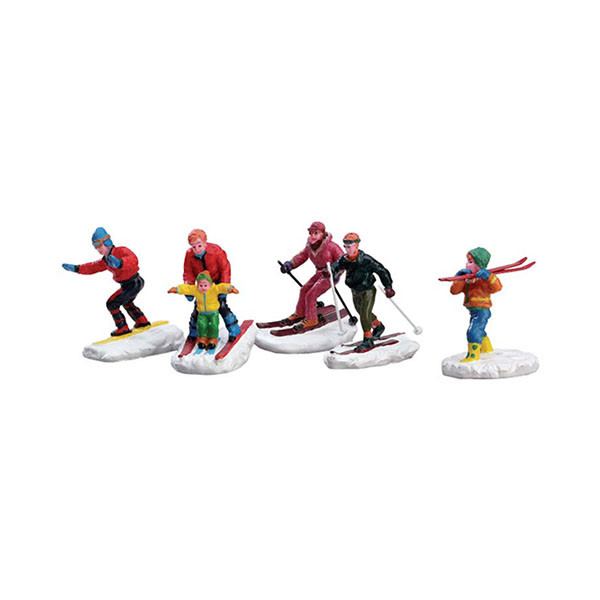 Lemax Kerstminiatuur | Lemax | Winter Fun Figurines | Vail Village | Set van 5 (Handgeschilderd) 92357 K151001569 - 1