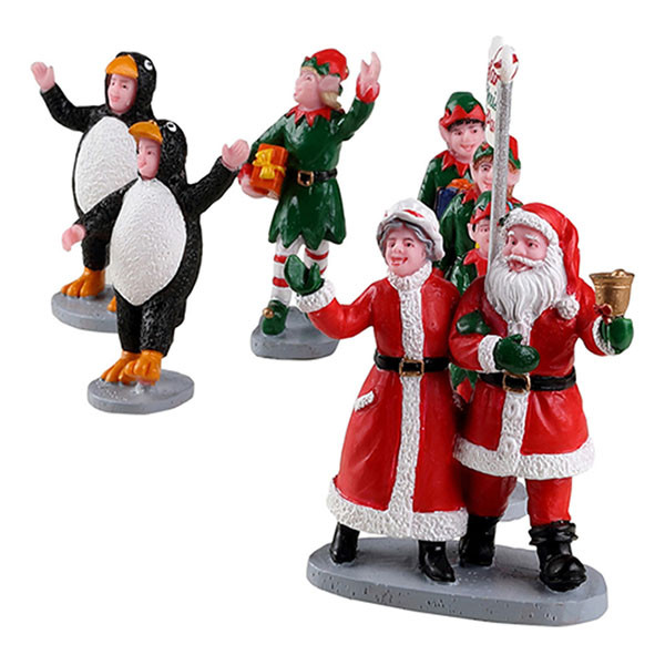Lemax Kerstminiatuur set | Lemax | Santa’s Elf Parade | Caddington Village (Set van 7, Handgeschilderd) 23592 K151001134 - 2