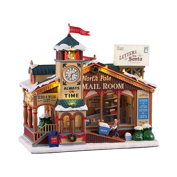 Lemax Kersttafereel | Lemax | North Pole Mail Room | Santa's Wonderland (Bewegend, Muziek, Led, Handgeschilderd) 15733-EU K151001517 - 1