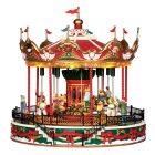 Kersttafereel | Lemax | Santa Carousel | Carnival (Bewegend, Muziek, Led, Handgeschilderd)