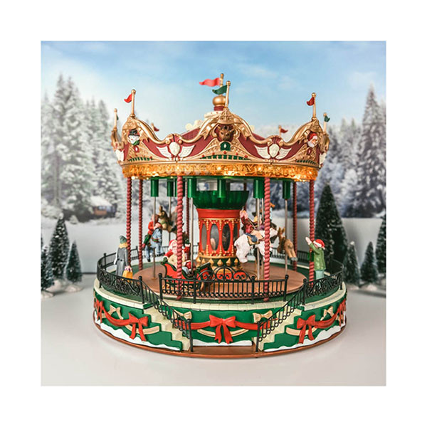 Lemax Kersttafereel | Lemax | Santa Carousel | Carnival (Bewegend, Muziek, Led, Handgeschilderd) 34682-EU K151001079 - 3