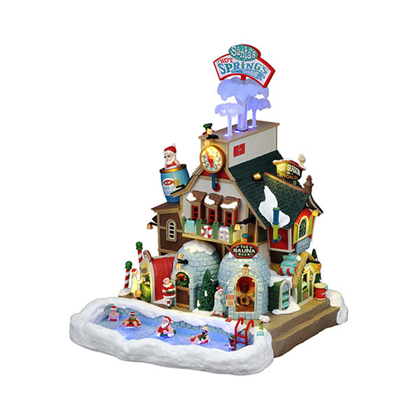 Lemax Kersttafereel | Lemax | Santa's Hot Springs Oasis | Santa's Wonderland (Watergevuld, Bewegend, Muziek, Led, Handgeschilderd) 65522-EU K151001520 - 1