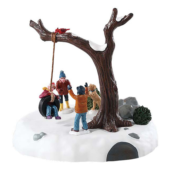 Lemax Kersttafereel | Lemax | Tire Swing Twirl | General Products (Batterijgevoed, Bewegend, Handgeschilderd) 84354 K151001126 - 1