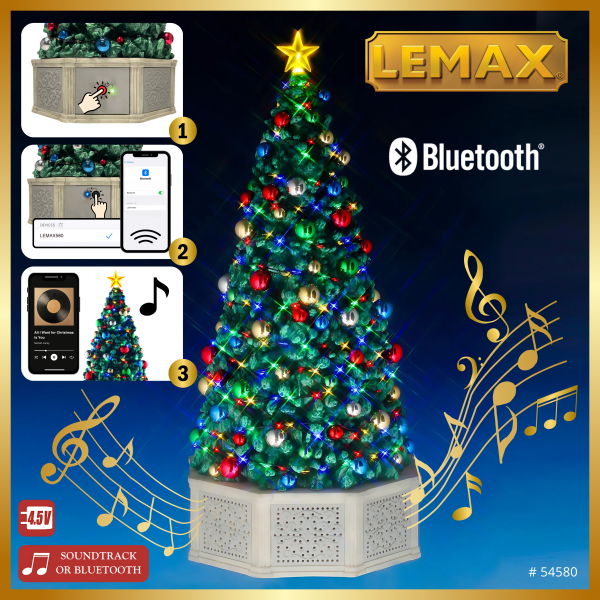 Lemax Miniatuur kerstboom | Lemax | Have A Blue(Tooth) Christmas (Tree) | General Products (Bluetooth, Muziek, Led, Handgeschilderd) 54580-EU K151001071 - 4