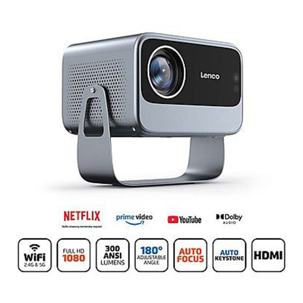 Lenco Beamer | Lenco | LPJ-960SI | Full HD (Wifi, 300 ANSI lumen, USB A, HDMI, tot 160", Afstandsbediening, 180° draaibaar) LPJ-960SI K170511338 - 6