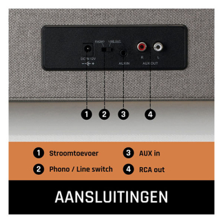 Lenco Platenspeler | Lenco | LS-440GY | 40W (Bluetooth, Ingebouwde speakers, 33/45 rpm, Riemaandrijving, Grijs) LS-440GY K105005268 - 5