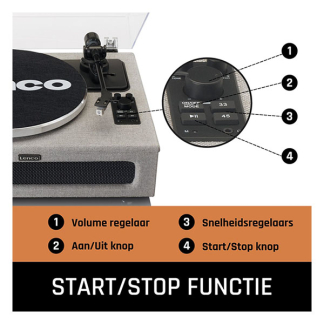 Lenco Platenspeler | Lenco | LS-440GY | 40W (Bluetooth, Ingebouwde speakers, 33/45 rpm, Riemaandrijving, Grijs) LS-440GY K105005268 - 7