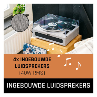 Lenco Platenspeler | Lenco | LS-440GY | 40W (Bluetooth, Ingebouwde speakers, 33/45 rpm, Riemaandrijving, Grijs) LS-440GY K105005268 - 8