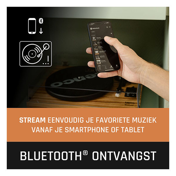Lenco Platenspeler | Lenco | LS-500 | 40W (Bluetooth, 2 externe speakers, 33/45 rpm, Riemaandrijving, Hout) LS-500OK K105005293 - 7