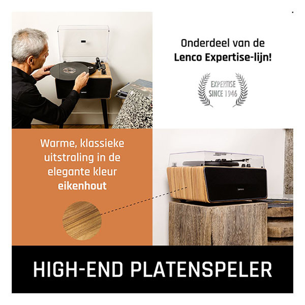 Lenco Platenspeler | Lenco | LS-570OK | 80W (Bluetooth, Ingebouwde speakers, 33/45 rpm, Riemaandrijving, Poten, Hout) LS-570OK K105005294 - 5
