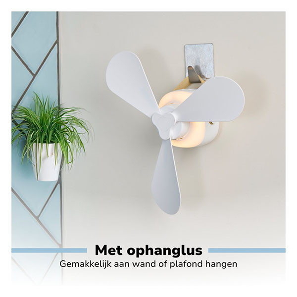 Lifetime Air Tafelventilator | Lifetime Air (Oplaadbaar, USB, 3 snelheden, ABS, Wit) 871125233304 K170104177 - 3