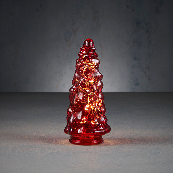 Luca Lighting Decoratie kerstboom | Luca Lighting | 21.5 x 9.5 cm (10 leds, Timer, Batterijen, Glas) 1178026 K151000907 - 1