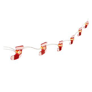 Luca Lighting Lichtslinger kerstsok | Luca Lighting | 1.9 meter (20 leds, Warm Wit, Batterijen) 1202436 K151002076