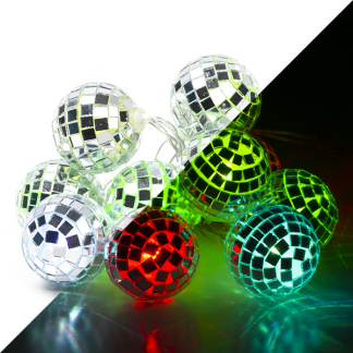 Luca Lighting Lichtsnoer | 1.65 meter | Luca Lighting (10 leds, Discoballen, IP44, Gekleurd, Batterijen, Timer, Binnen/Buiten) 1167046 K151000620 - 1