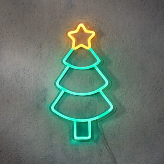 Luca Lighting Neon kerstboom | Luca Lighting | 20 x 36 cm (USB, Binnen, Dimmer, Groen/geel) 1167144 K151000631
