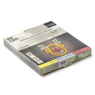Luca Lighting Neon rendier gezicht | Luca Lighting | 23 x 25.5 cm (USB, Binnen, Geel/rood/wit) 1167142 K151000630 - 2