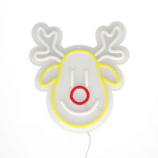 Luca Lighting Neon rendier gezicht | Luca Lightning | 23 x 25.5 cm (Adapter, Binnen, Timer, IP20) 1175243 K151000892 - 2