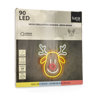 Luca Lighting Neon rendier gezicht | Luca Lightning | 23 x 25.5 cm (Adapter, Binnen, Timer, IP20) 1175243 K151000892 - 4