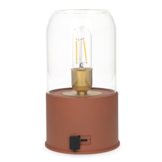 Lumineo Camping lantaarn | Lumineo | Ø 11 X 20 cm (Led, 50-60 lm, Oplaadbaar, Dimbaar, USB C, Terracotta) 892074 K170105520 - 2