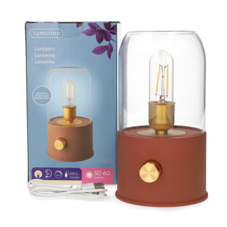 Lumineo Camping lantaarn | Lumineo | Ø 11 X 20 cm (Led, 50-60 lm, Oplaadbaar, Dimbaar, USB C, Terracotta) 892074 K170105520 - 3