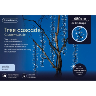 Lumineo Cascadeverlichting | 6 takken | Lumineo (480 leds, Twinkelen, Binnen/Buiten, Koel wit) 493469 K150302933 - 5