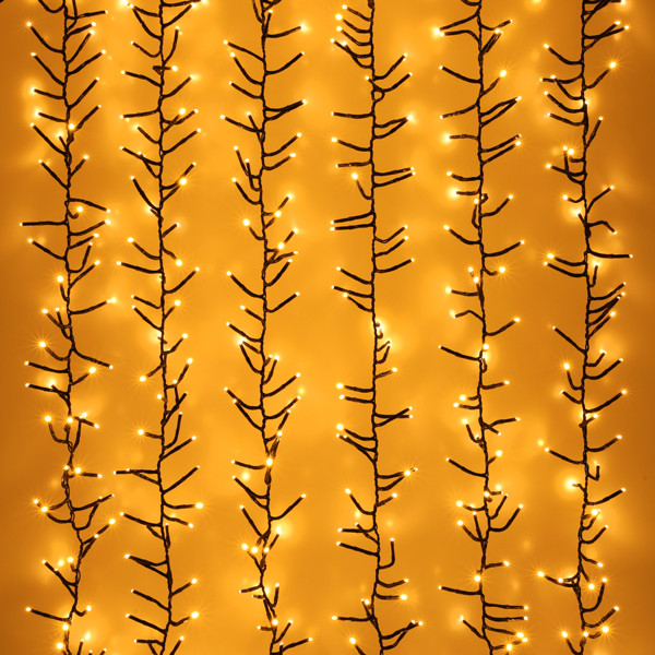 Lumineo Cascadeverlichting cluster | 6 Takken | Lumineo (1080 leds, Twinkelen, Binnen/Buiten, Warm wit) 490573 K151200157 - 3