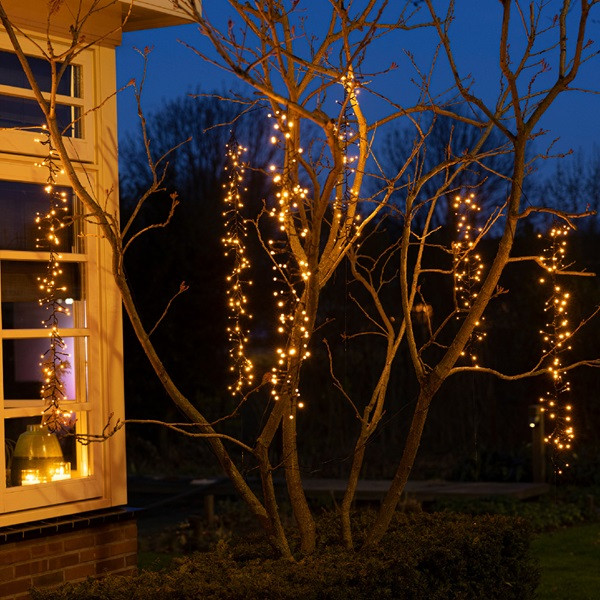 Lumineo Cascadeverlichting cluster | 6 takken | Lumineo (480 leds, 8 lichtfuncties, Binnen/Buiten, Warm wit) 493470 K150302934 - 5