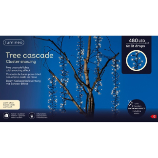 Lumineo Cascadeverlichting cluster | 6 takken | Lumineo (480 leds, Sneeuweffect, Binnen/Buiten, Warm wit) 493497 K150302936 - 5